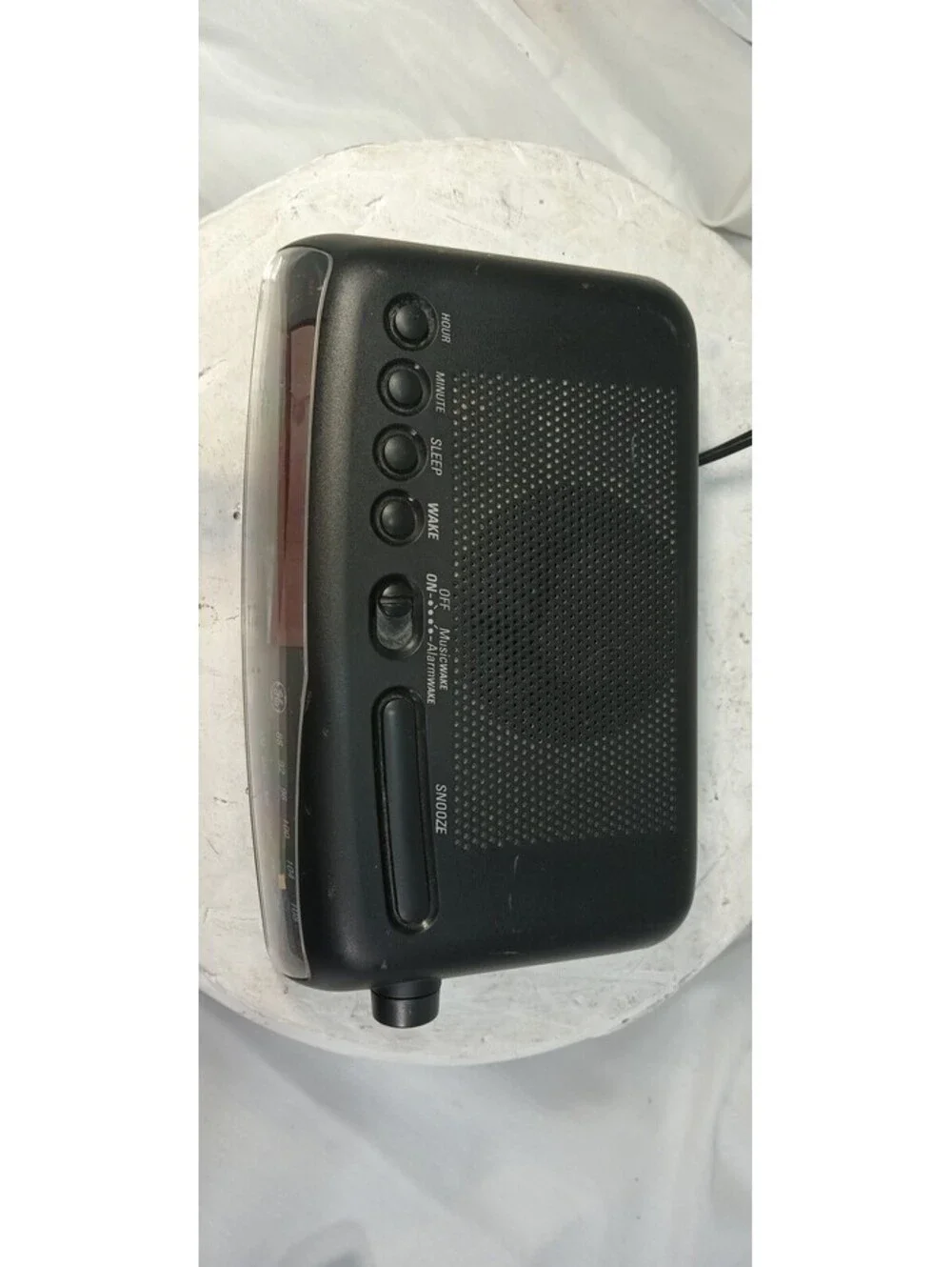GE 7-4817B Digital AM/FM Alarm Clock Radio Black LED Display Tested Working
